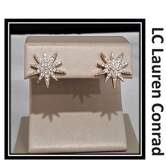 LC Lauren Conrad Jewelry - LC LAUREN CONRAD STARBURST GOLD TONE EARRINGS